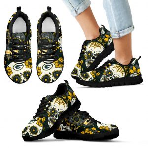 Green Bay Packers Colorful Sugar Skull Sneakers