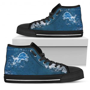 Grunge Vintage Logo Detroit Lions High Top Shoes