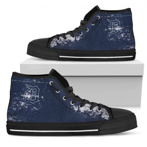 Grunge Vintage Logo Detroit Tigers High Top Shoes