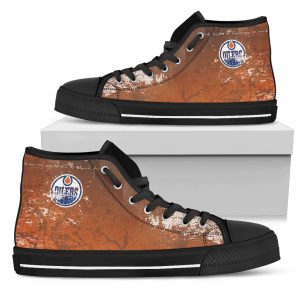 Grunge Vintage Logo Edmonton Oilers High Top Shoes