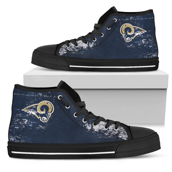 Grunge Vintage Logo Los Angeles Rams High Top Shoes