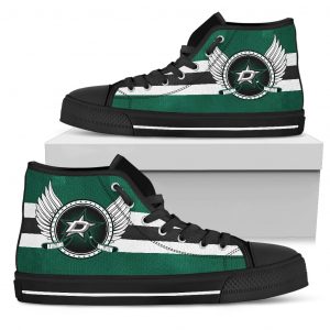 High Top Shoes Dallas Stars Logo Vintage Biker Wings