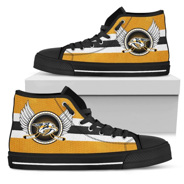 High Top Shoes Nashville Predators Logo Vintage Biker Wings