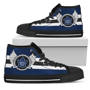 High Top Shoes Toronto Maple Leafs Logo Vintage Biker Wings