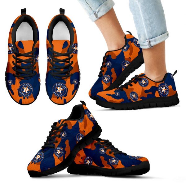 Houston Astros Cotton Camouflage Fabric Military Solider Style Sneakers