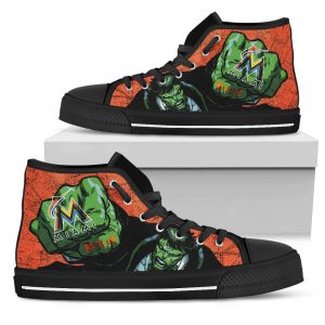 Hulk Punch Miami Marlins High Top Shoes