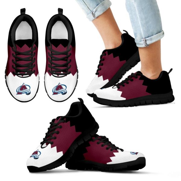 Incredible Line Zig Zag Disorder Beautiful Colorado Avalanche Sneakers