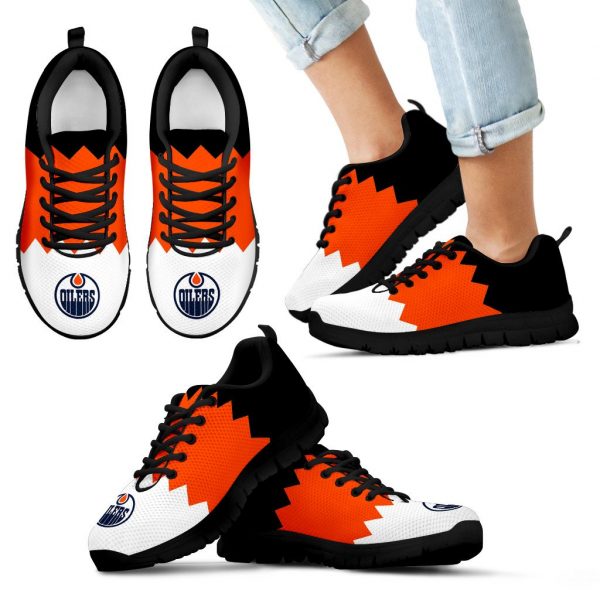 Incredible Line Zig Zag Disorder Beautiful Edmonton Oilers Sneakers