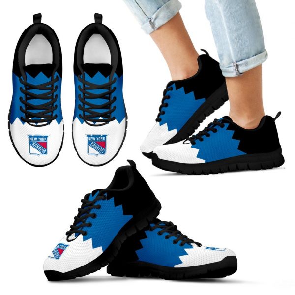 Incredible Line Zig Zag Disorder Beautiful New York Rangers Sneakers