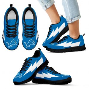 Interesting Detroit Lions Sneakers Thunder Lightning Amazing Logo