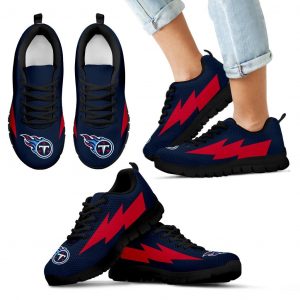 Interesting Tennessee Titans Sneakers Thunder Lightning Amazing Logo