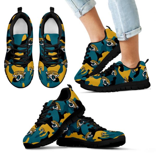 Jacksonville Jaguars Cotton Camouflage Fabric Military Solider Style Sneakers