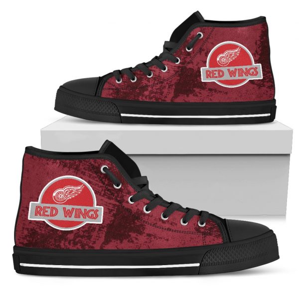 Jurassic Park Detroit Red Wings High Top Shoes