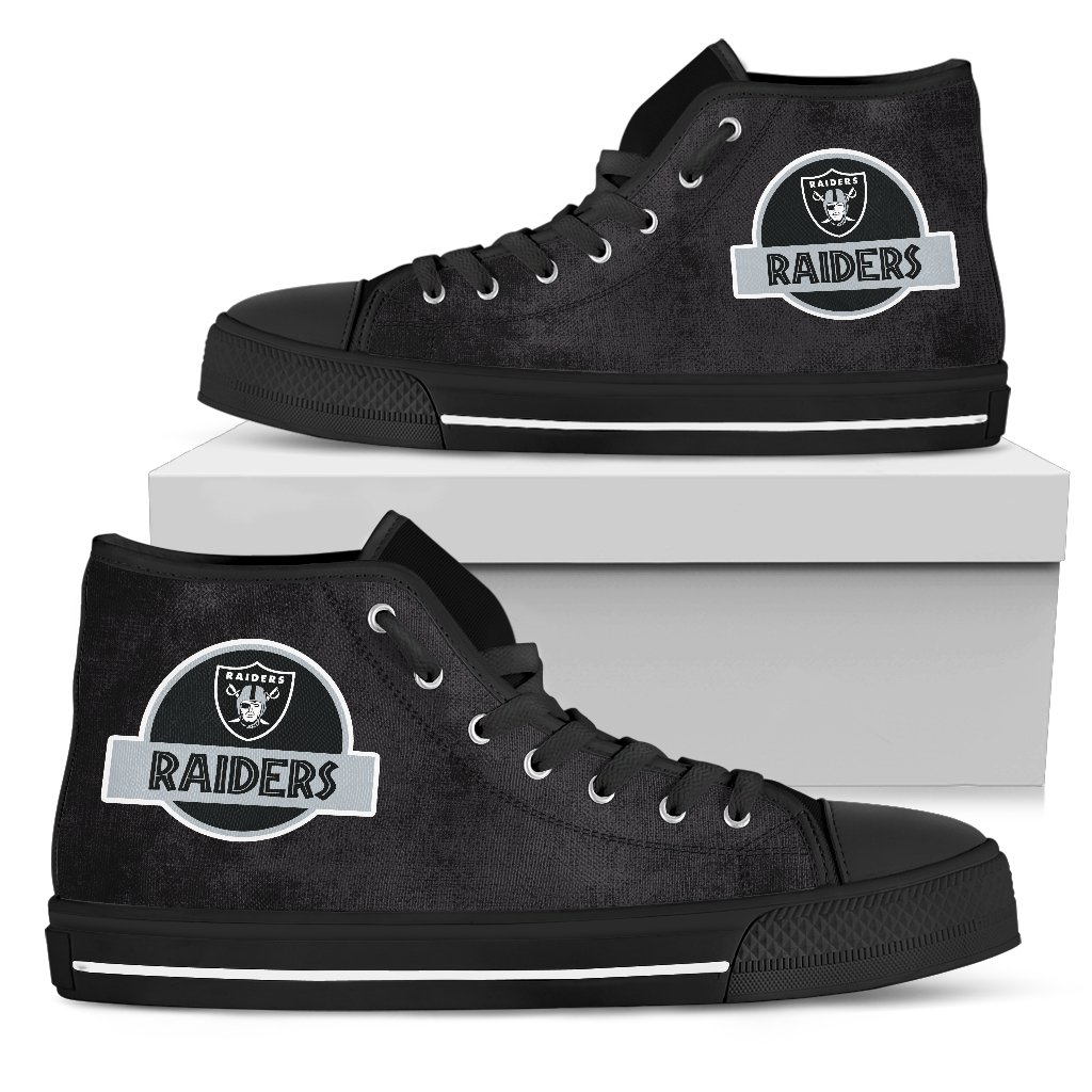 Jurassic Park Oakland Raiders High Top Shoes Jurassic Park Oakland Raiders High Top Shoes