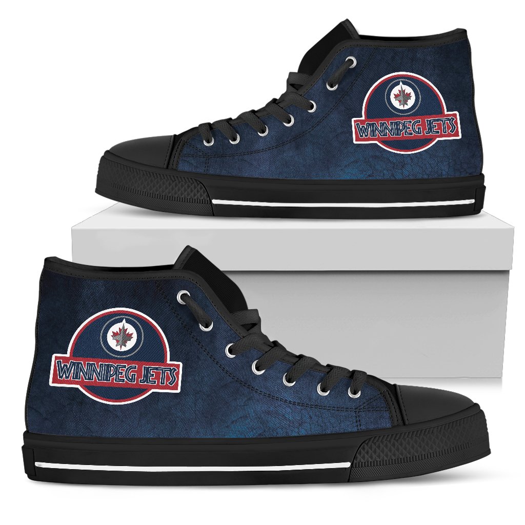 Jurassic Park Winnipeg Jets High Top Shoes Jurassic Park Winnipeg Jets High Top Shoes