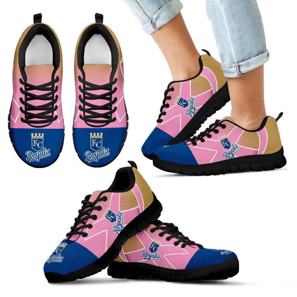 Kansas City Royals Cancer Pink Ribbon Sneakers Kansas City Royals Cancer Pink Ribbon Sneakers