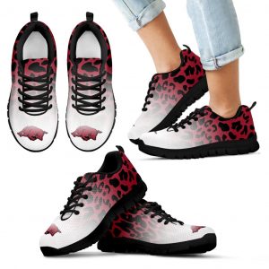 Leopard Pattern Awesome Arkansas Razorbacks Sneakers