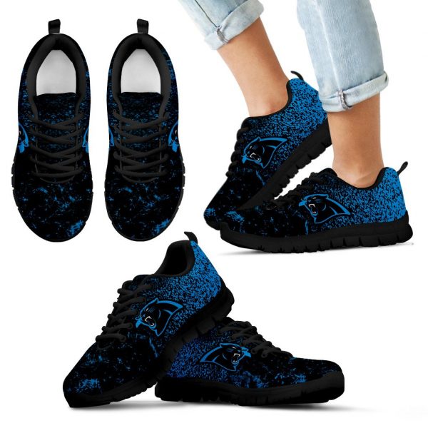 Light Tiny Pixel Smashing Pieces Carolina Panthers Sneakers