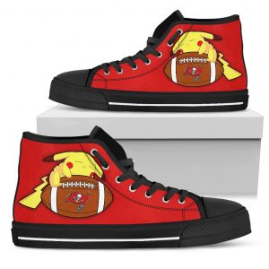 Like Pikachu Laying On Ball Tampa Bay Buccaneers High Top Shoes