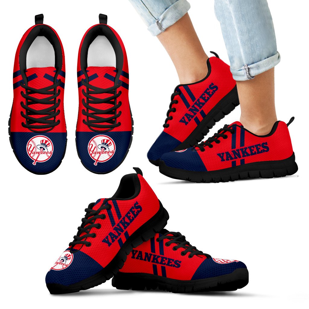 Line Stripe Logo Bottom New York Yankees Sneakers Line Stripe Logo Bottom New York Yankees Sneakers