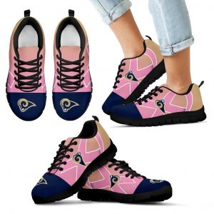 Los Angeles Rams Cancer Pink Ribbon Sneakers