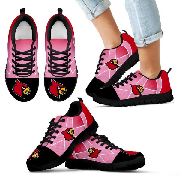 Louisville Cardinals Cancer Pink Ribbon Sneakers