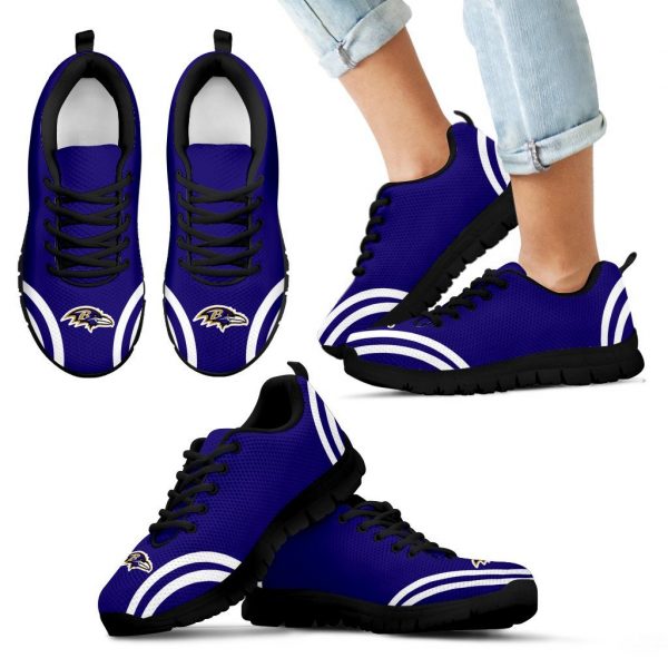 Lovely Curves Stunning Logo Icon Baltimore Ravens Sneakers