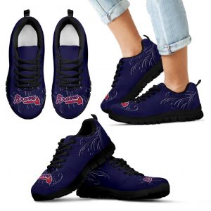 Lovely Floral Print Atlanta Braves Sneakers