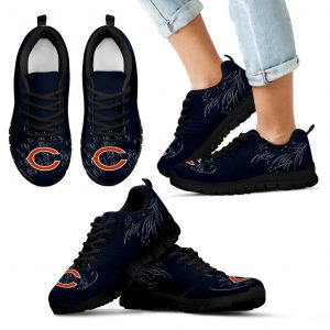 Lovely Floral Print Chicago Bears Sneakers