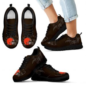 Lovely Floral Print Cleveland Browns Sneakers