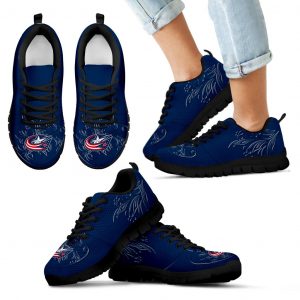 Lovely Floral Print Columbus Blue Jackets Sneakers