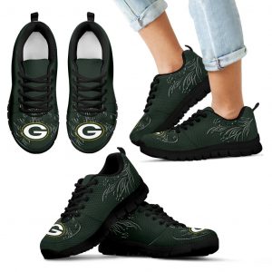 Lovely Floral Print Green Bay Packers Sneakers
