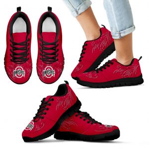 Lovely Floral Print Ohio State Buckeyes Sneakers