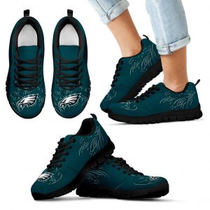 Lovely Floral Print Philadelphia Eagles Sneakers