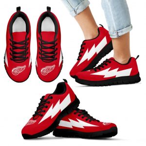 Lovely Style Detroit Red Wings Sneakers Thunder Lightning Amazing Logo