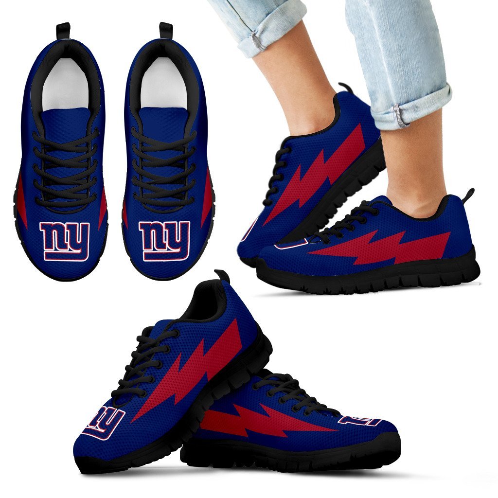 Lovely Style New York Giants Sneakers Thunder Lightning Amazing Logo Lovely Style New York Giants Sneakers Thunder Lightning Amazing Logo