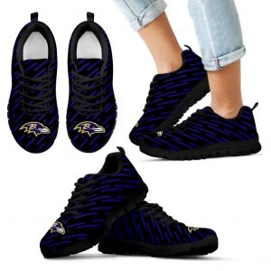 Marvelous Striped Stunning Logo Baltimore Ravens Sneakers