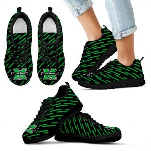 Marvelous Striped Stunning Logo Marshall Thundering Herd Sneakers