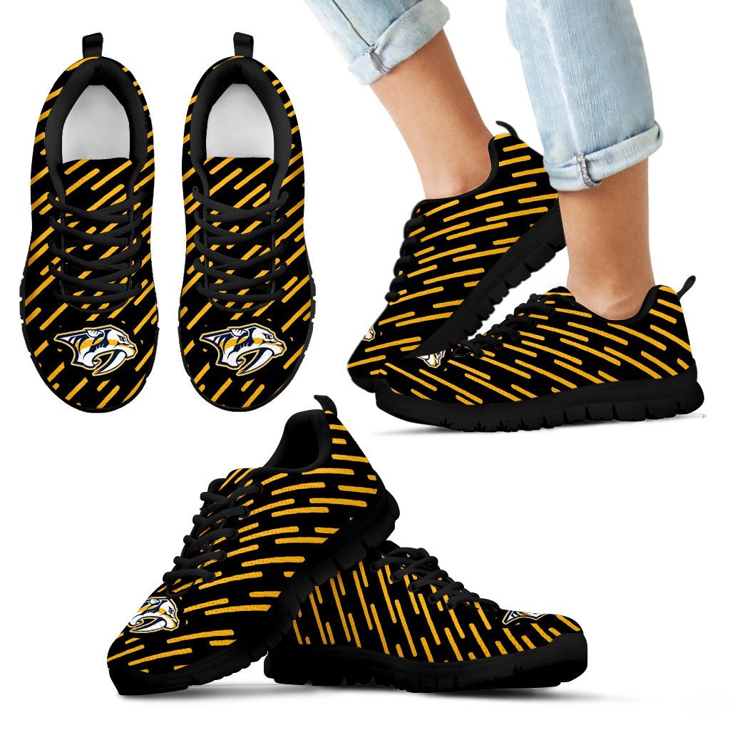 Marvelous Striped Stunning Logo Nashville Predators Sneakers Marvelous Striped Stunning Logo Nashville Predators Sneakers