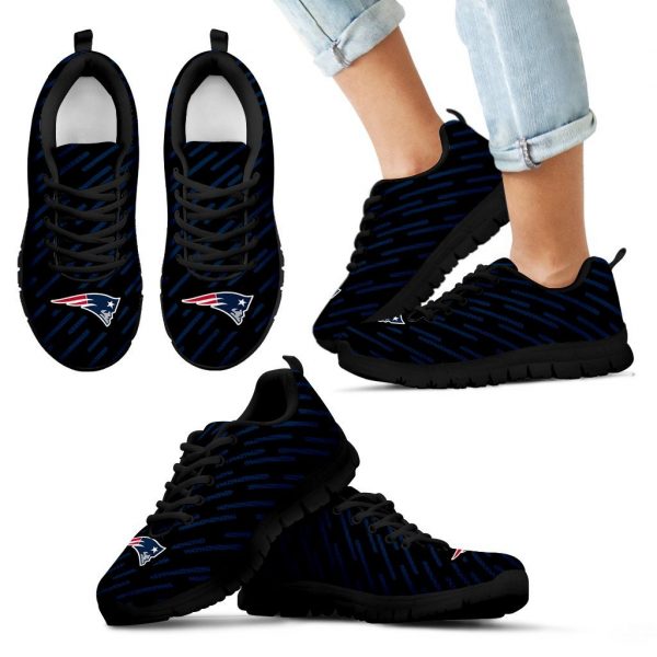 Marvelous Striped Stunning Logo New England Patriots Sneakers