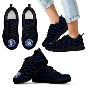 Marvelous Striped Stunning Logo San Diego Padres Sneakers