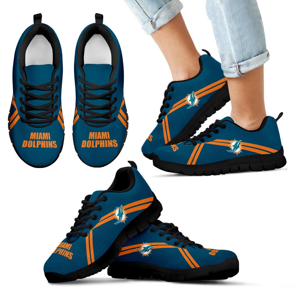 Miami Dolphins Parallel Line Logo Sneakers Miami Dolphins Parallel Line Logo Sneakers
