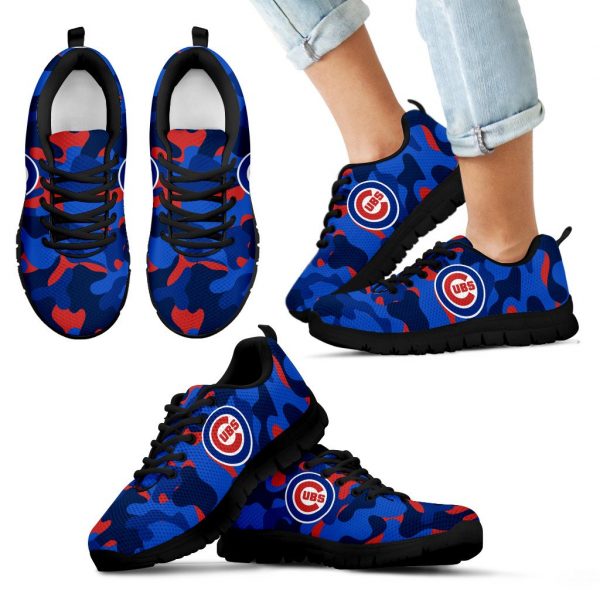 Military Background Energetic Chicago Cubs Sneakers