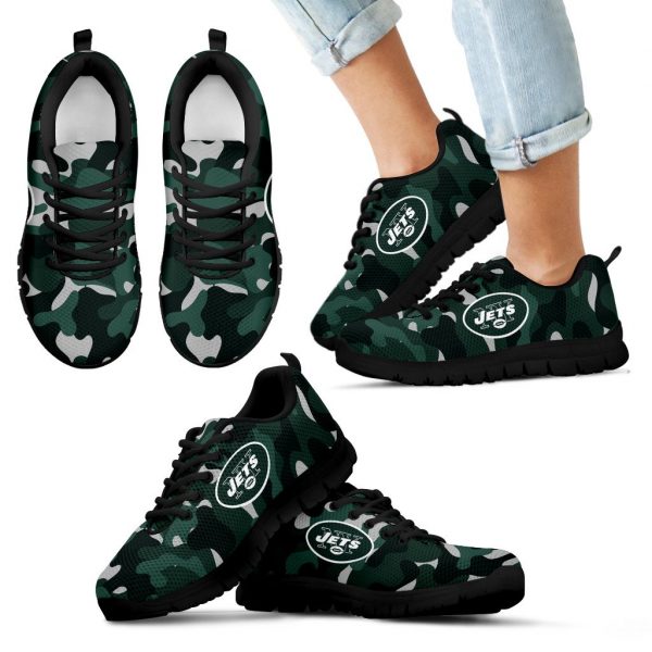 Military Background Energetic New York Jets Sneakers