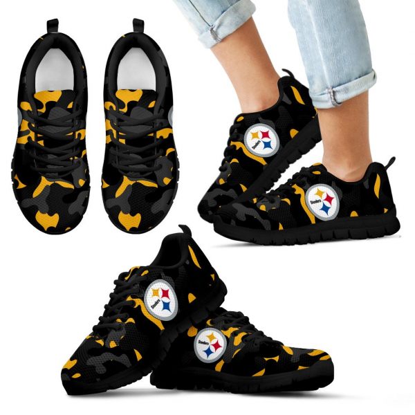 Military Background Energetic Pittsburgh Steelers Sneakers