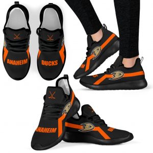 New Style Line Logo Anaheim Ducks Mesh Knit Sneakers