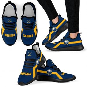 New Style Line Logo Buffalo Sabres Mesh Knit Sneakers