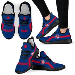 New Style Line Logo Chicago Cubs Mesh Knit Sneakers