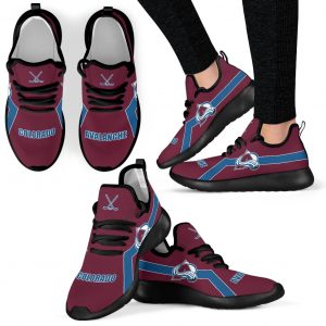 New Style Line Logo Colorado Avalanche Mesh Knit Sneakers