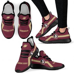 New Style Line Logo Florida State Seminoles Mesh Knit Sneakers